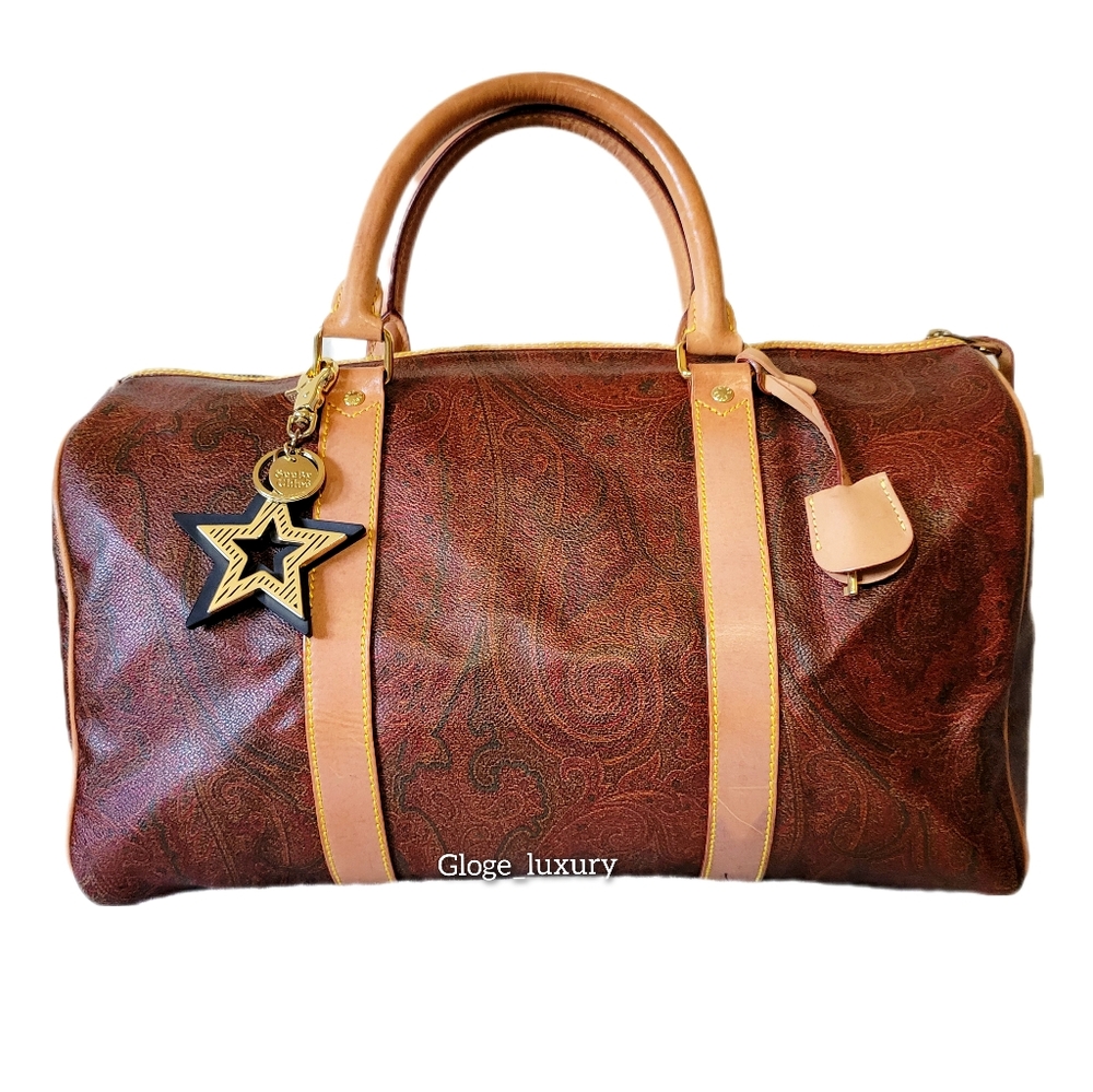 Etro Bordeaux Paisley Boston Bag